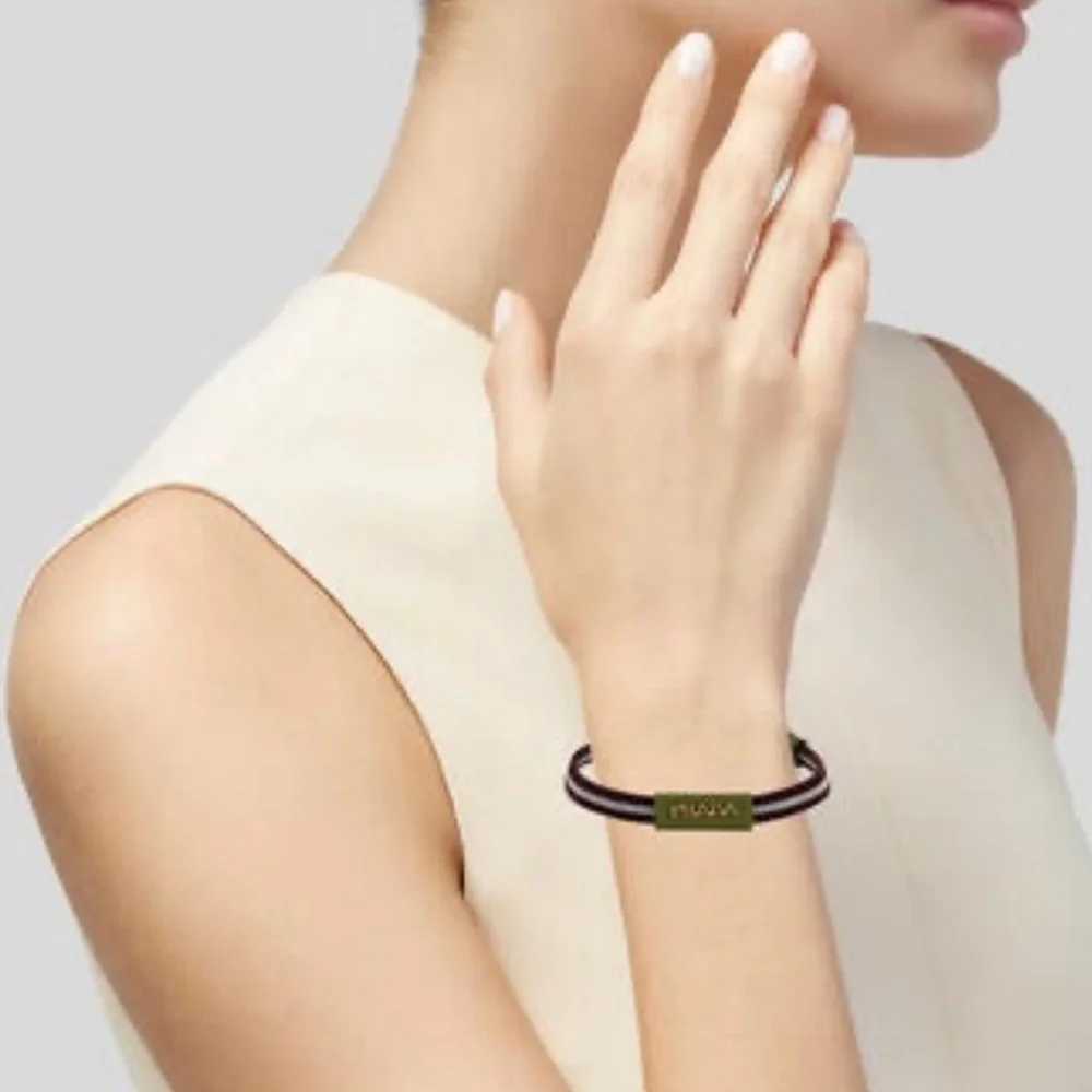 PRADA-AUTHENTIC (Preloved) Elastic And Leather Bracelet - Picture 10 of 13